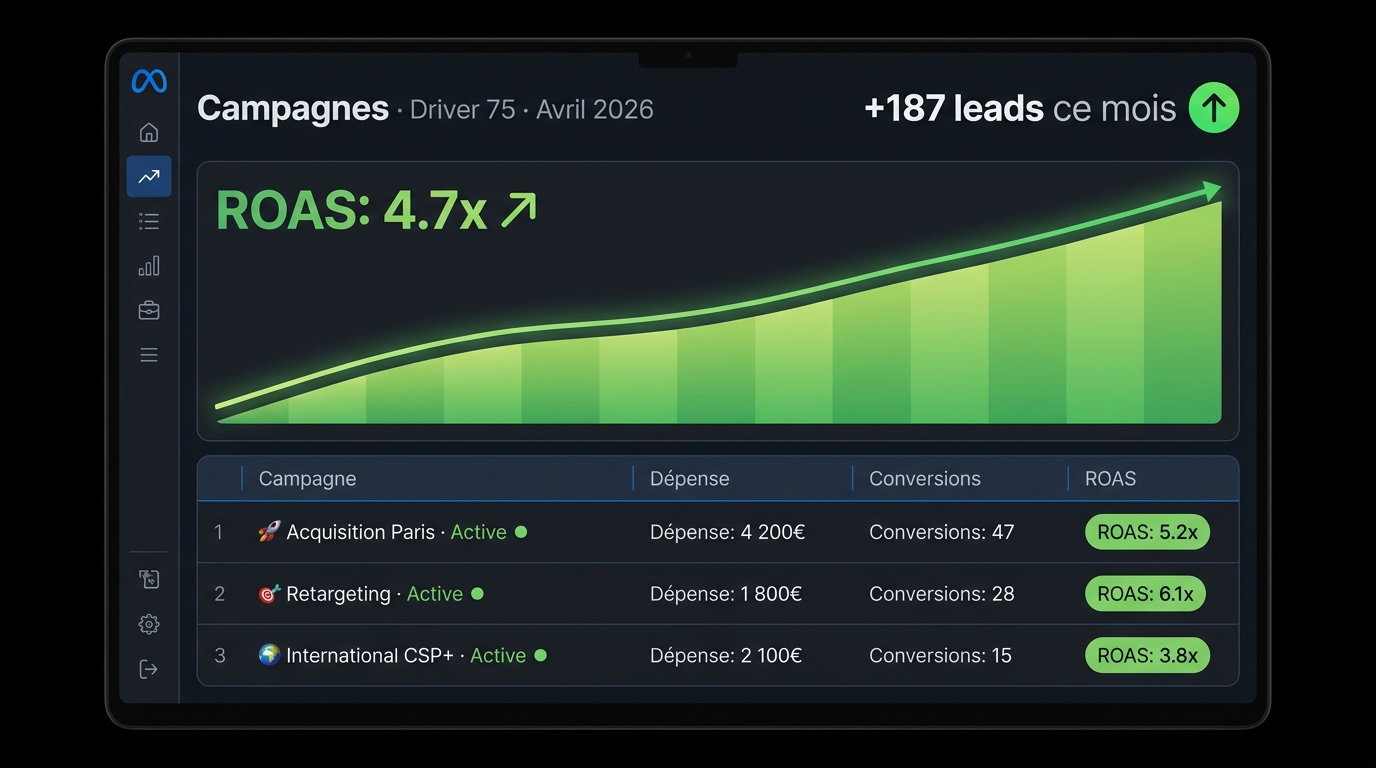 Tableau de bord Meta Ads