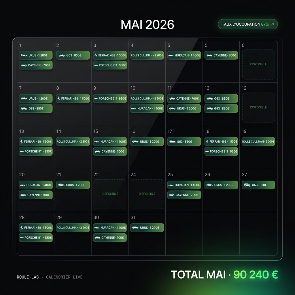 Calendrier de réservation en temps réel